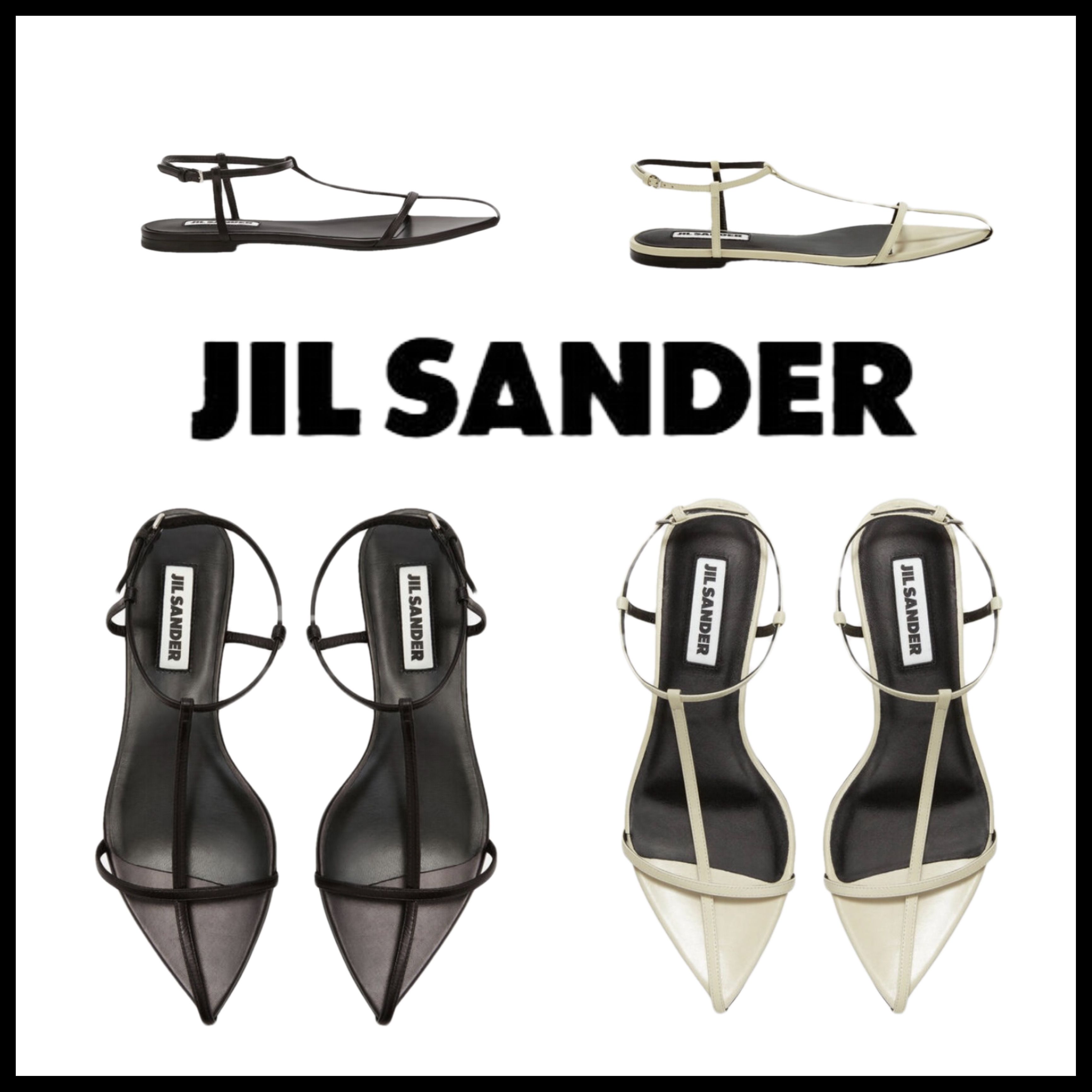 サンダル Jil JIL SANDER ジルサンダー フラットサンダルの通販 by 直販一掃 mmm様専用 ジルサンダー フラットサンダル ブラック 37 サンダル