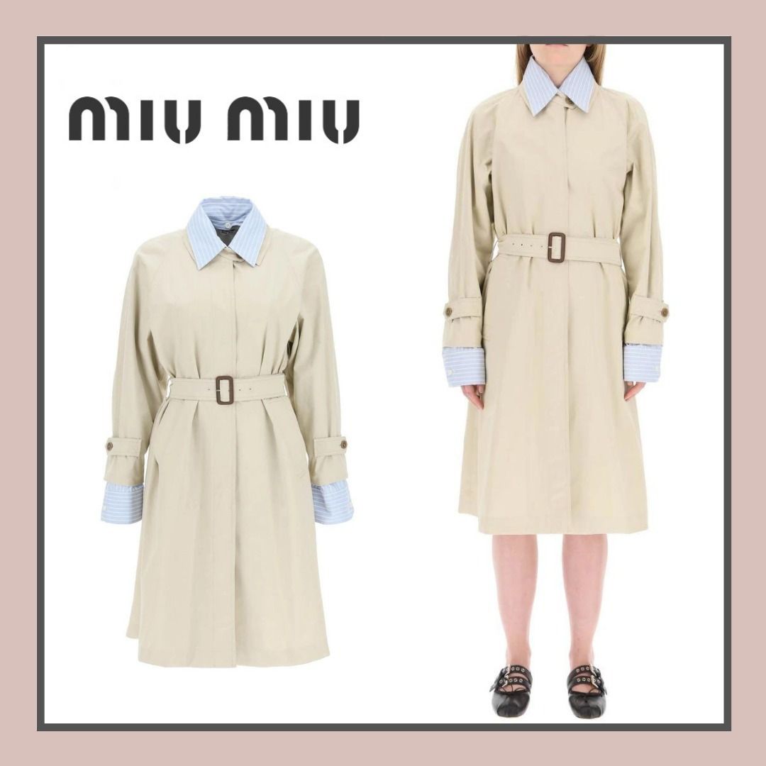 MIU MIU * トレッチギャバジン トレンチコート - www.construnoticias.com