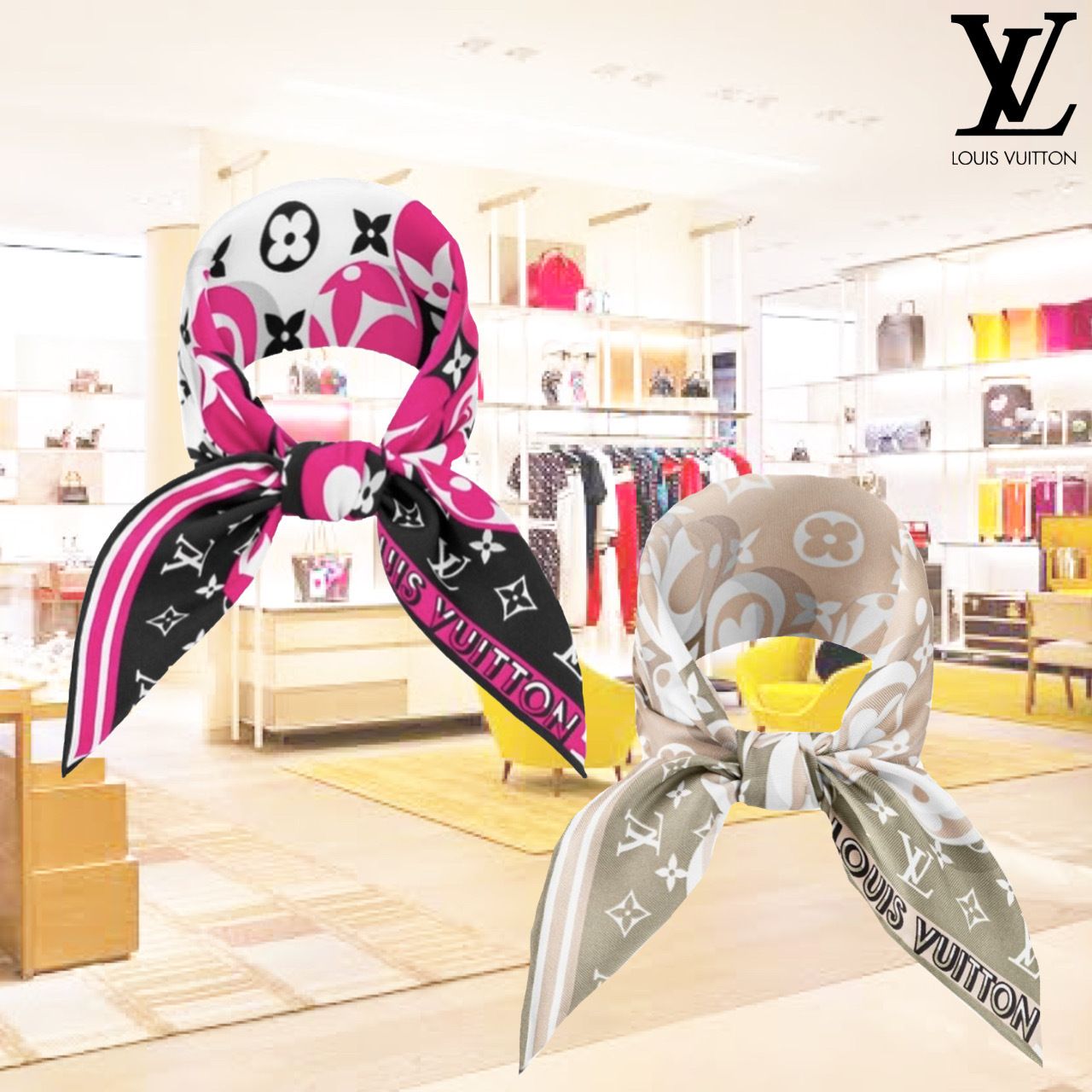 Louis Vuitton☆22Cruise】カレ45・モノグラム マーブル (Louis Louis Vuitton☆22Cruise】カレ45・モノグラム マーブル (Louis