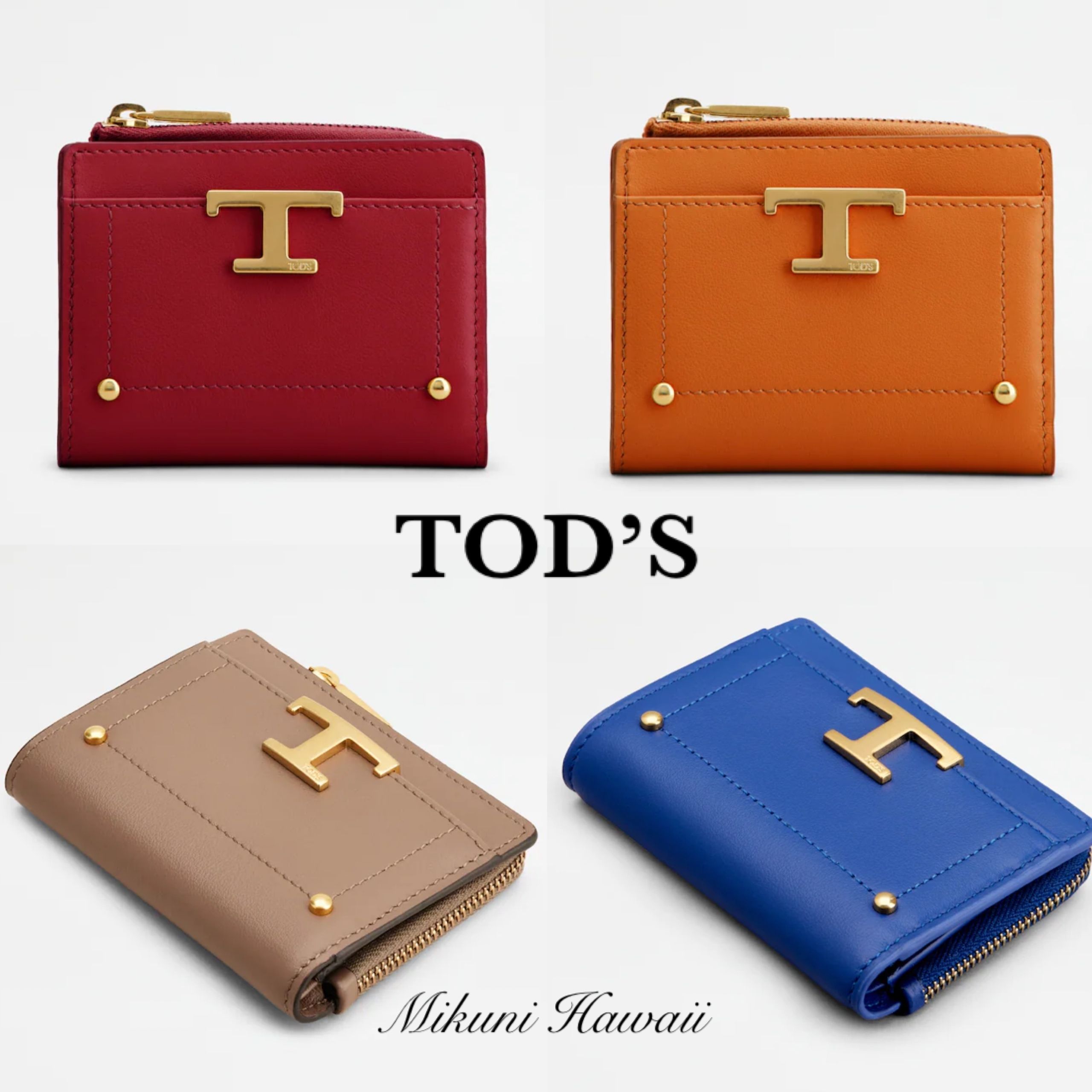 ☆TOD'S☆ Tタイムレス レザーウォレット 二つ折り財布 (TOD'S