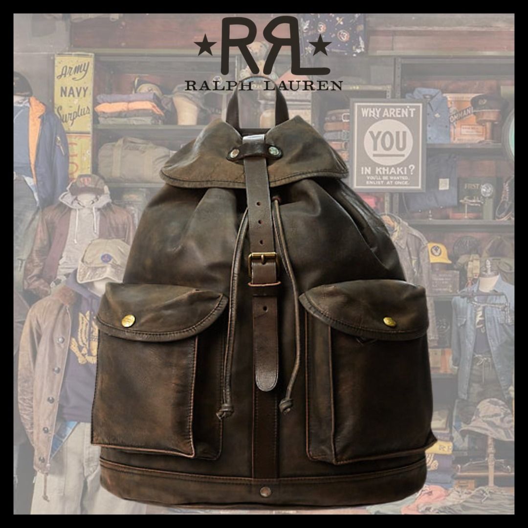 ユーズド感☆【RRL By Ralph Lauren】高級レザーリュックサック (RRL