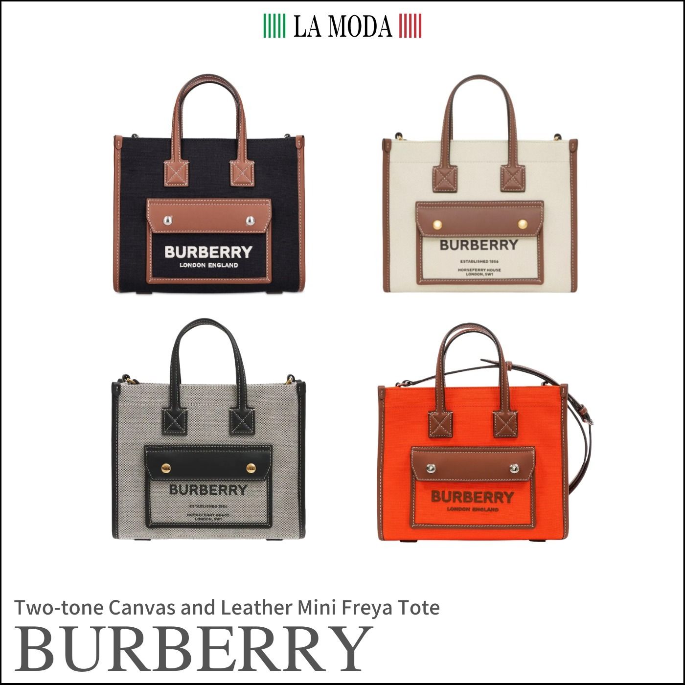 Burberry◇FREYA◇キャンバス＆レザー◇ショルダートートBagミニ