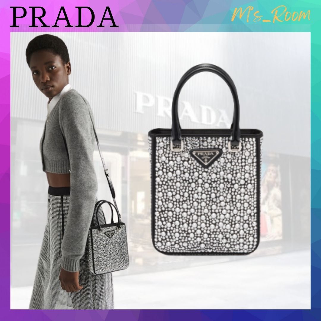 【PRADA】ミニ装飾サテンバケットバッグ PRADA サテンミニバッグ