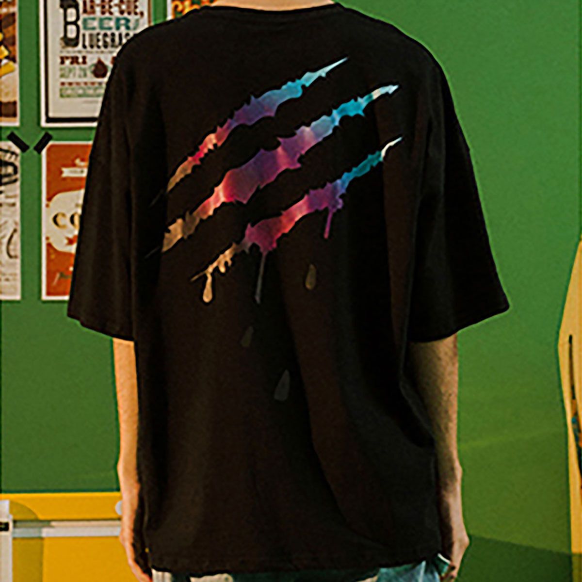 即日発送 SUAMOMENT 正規品 レインボー バックプリント Tシャツ 即日発送 SUAMOMENT 正規品 レインボー バックプリント Tシャツ