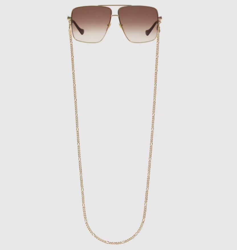 新作【GUCCI】チェーン付き ナビゲーターフレーム サングラス (GUCCI 新作【GUCCI】チェーン付き ナビゲーターフレーム サングラス (GUCCI