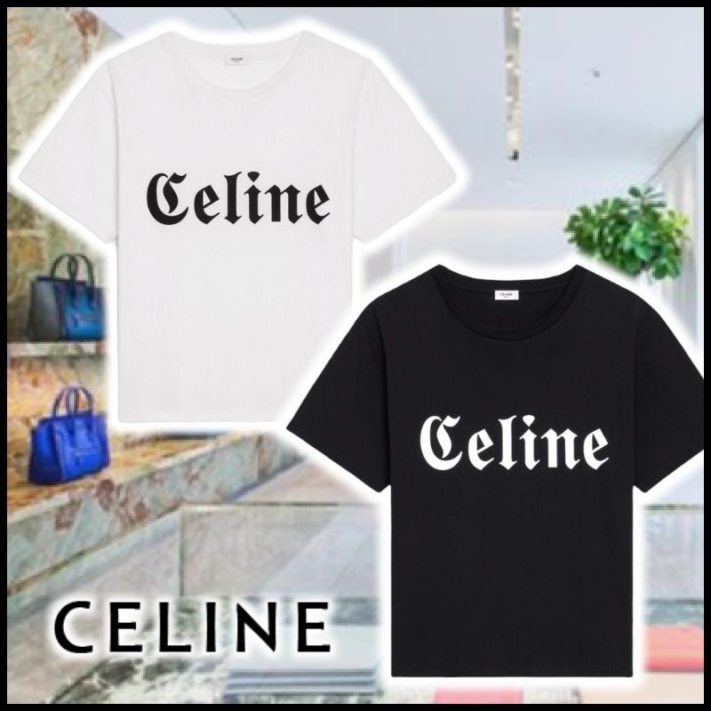 21AW【CELINE】新作 ◇トリオンフロゴ入り◇ コットン Tシャツ