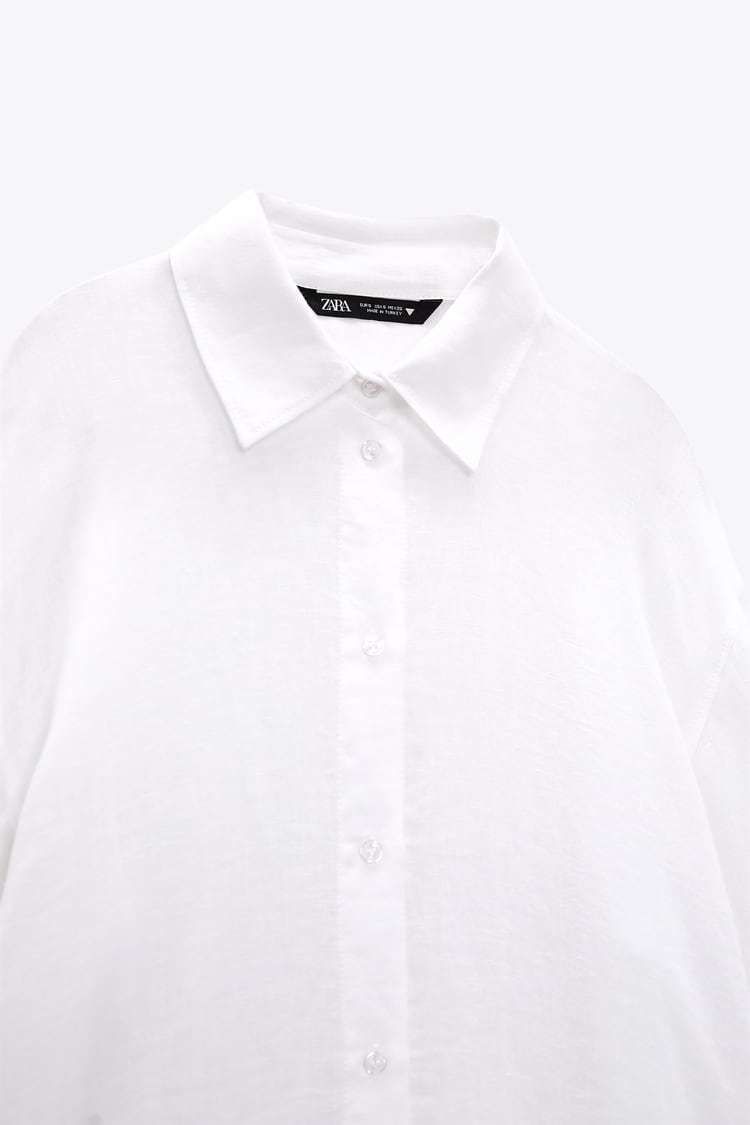 ☆ドイツ発*ZARA*新作*オーバーサイズリネンシャツ/WHITE☆ (ZARA ☆ドイツ発*ZARA*新作*オーバーサイズリネンシャツ/WHITE☆ (ZARA