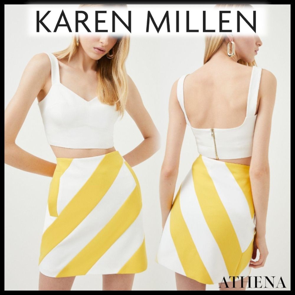 上品なスカート♪【Karen Millen】Stretch Diagonal StripeSkirt 上品なスカート♪【Karen Millen】Stretch Diagonal StripeSkirt