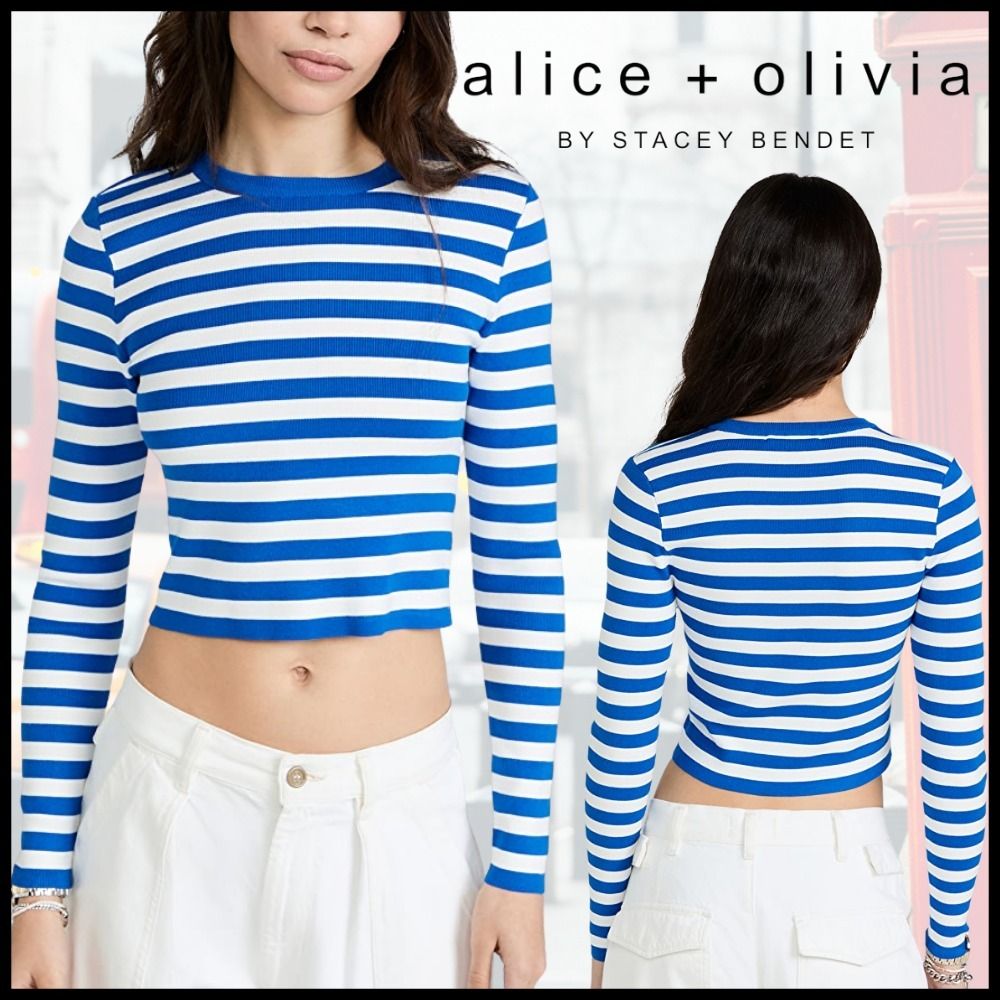 Alice+Olivia アリスオリビア ボーダー ストライプ Tシャツ 長袖 ...