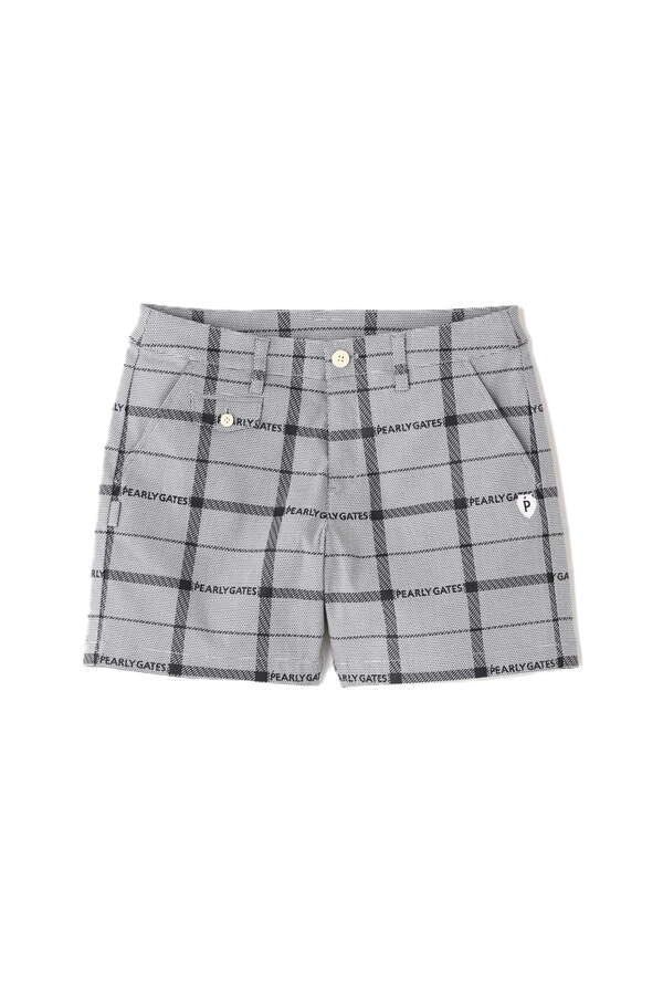 PERARLY GATES】ドビーストレッチ ショートパンツチェックロゴ (PEARLY PERARLY GATES】ドビーストレッチ ショートパンツチェックロゴ (PEARLY