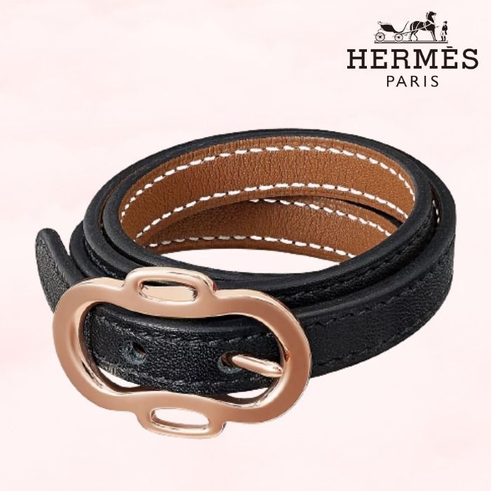 【HERMES】トレンチ ブレスレット★スウィフト カーフスキン HERMES】スイフト カーフスキンのトリプルツアー ブレスレット