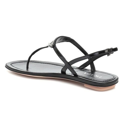 関税送料込 PRADA PATENT レザー ロゴ ストラップ サンダル (PRADA ...