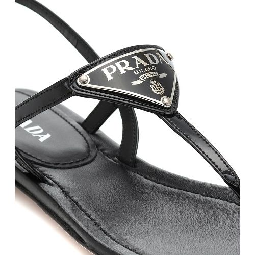 関税送料込 PRADA PATENT レザー ロゴ ストラップ サンダル (PRADA ...
