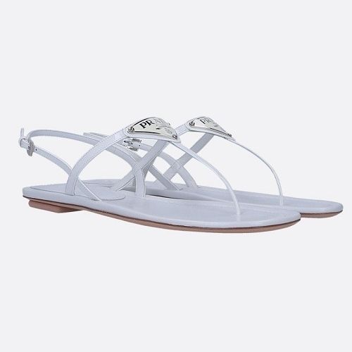 関税送料込 PRADA PATENT レザー ロゴ ストラップ サンダル (PRADA ...