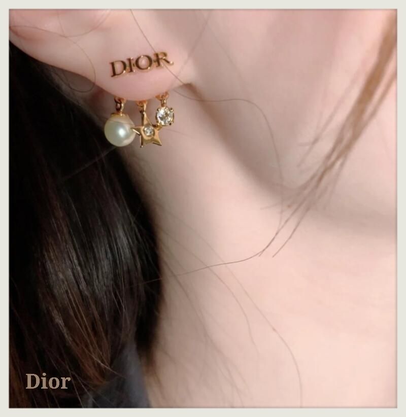 ディオール Dior Dior(e)volution ピアス ロゴ パール ゴールド (Dior