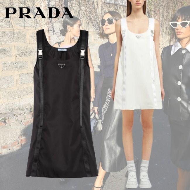 直営店PRADA♡Re-ナイロンギャバジンノースリーブドレス (PRADA