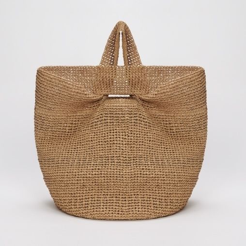 SS22【FABIANA FILIPPI】ラフィアかごバッグポケット付 39×51cm ...