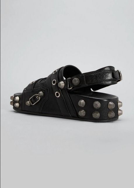 22SS】BALENCIAGA Cagole サンダル レザー 厚底 ロゴ スタッズ