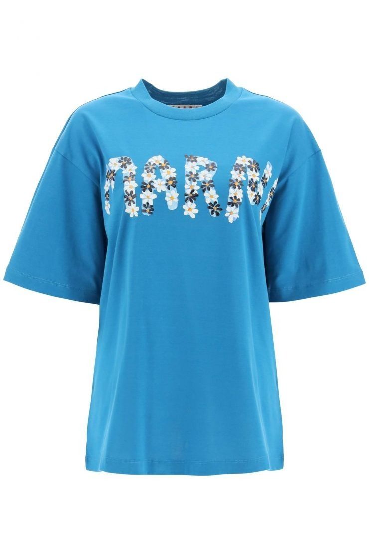 関税/送料込】MARNI / DAISYロゴプリント ジャージー Tシャツ (MARNI/T 関税/送料込】MARNI / DAISYロゴプリント ジャージー Tシャツ (MARNI/T