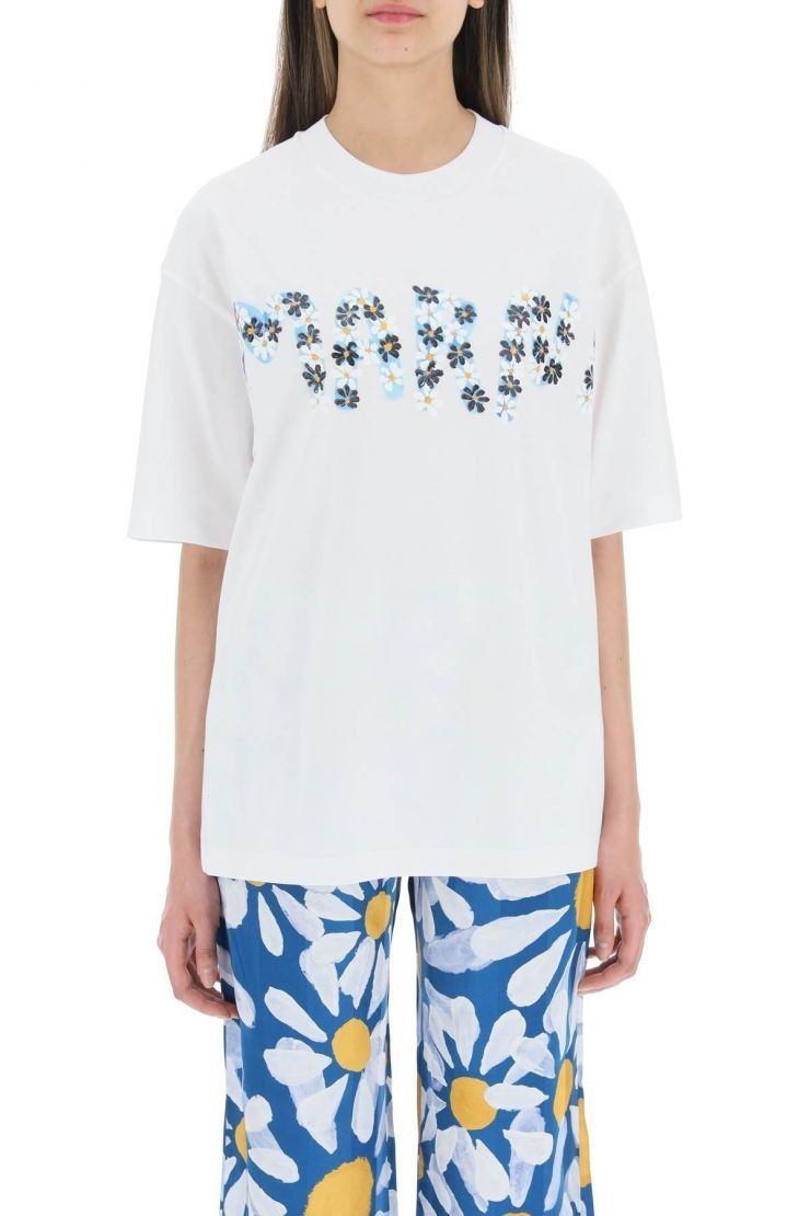 関税/送料込】MARNI / DAISYロゴプリント ジャージー Tシャツ (MARNI/T 関税/送料込】MARNI / DAISYロゴプリント ジャージー Tシャツ (MARNI/T