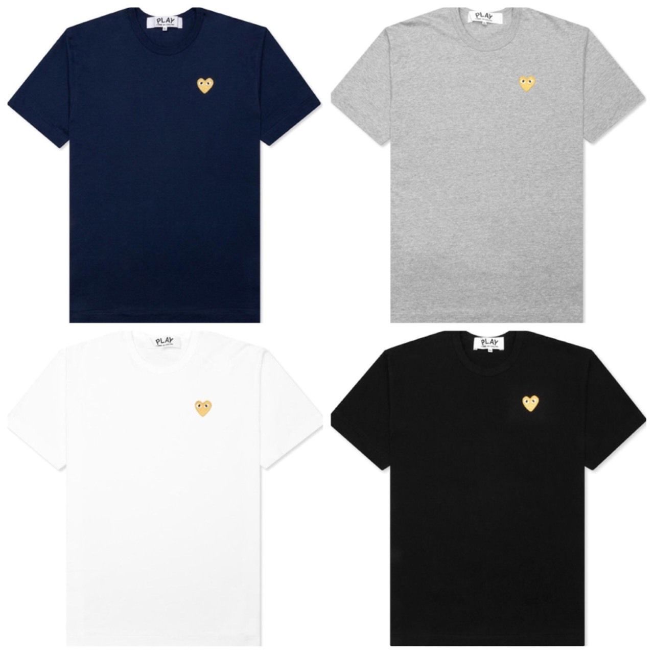 コムデギャルソンPLAY☆ゴールドハート刺繍Tシャツ (COMME des GARCONS