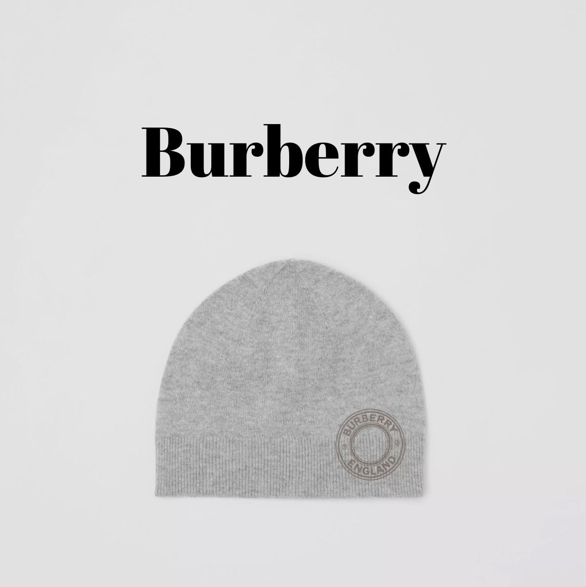 総額 激安 【BURBERRY】ロゴグラフィック カシミアブレンド ビーニー ...