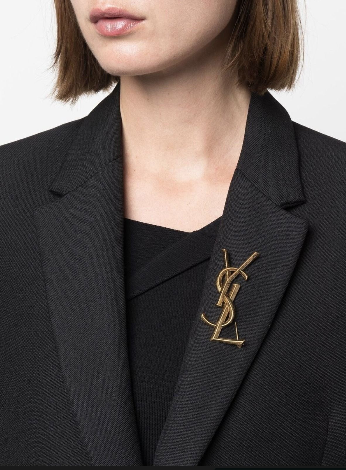 最大71%オフ!メタルのYSLツイストブローチ