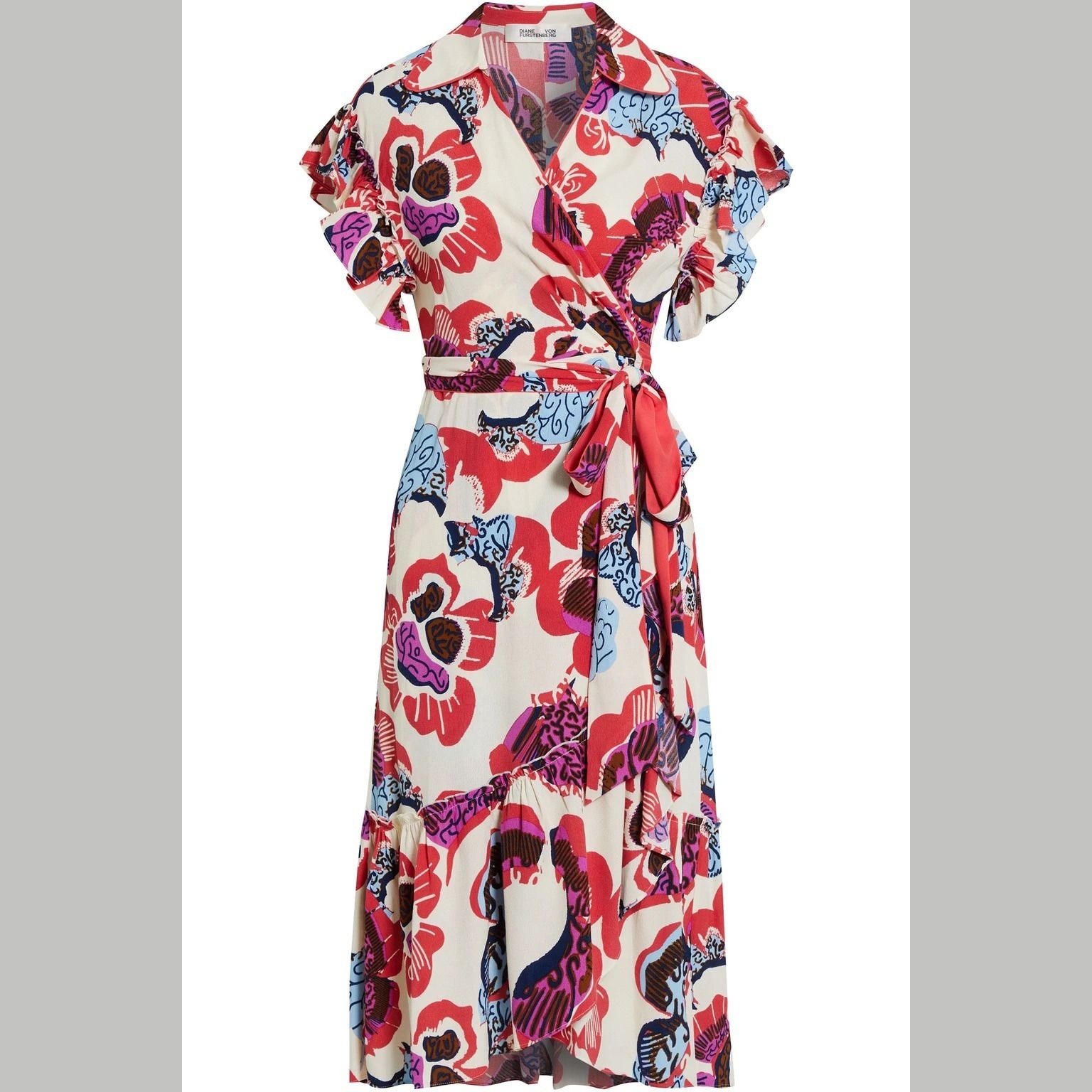 DVF♢ダイアン 花柄 フリル袖 ワンピース ドレス XS〜 (DIANE von DVF♢ダイアン 花柄 フリル袖 ワンピース ドレス XS〜 (DIANE von