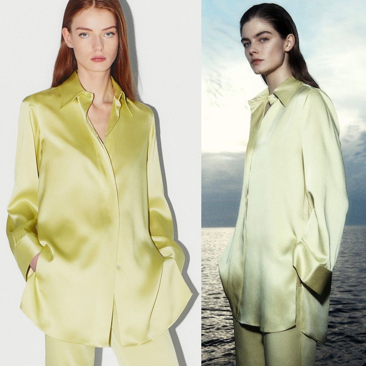 LB掲載】Massimo Dutti◇シルキーサテンシャツ 新色L◇Setあり LB掲載】Massimo Dutti◇シルキーサテンシャツ 新色L◇Setあり