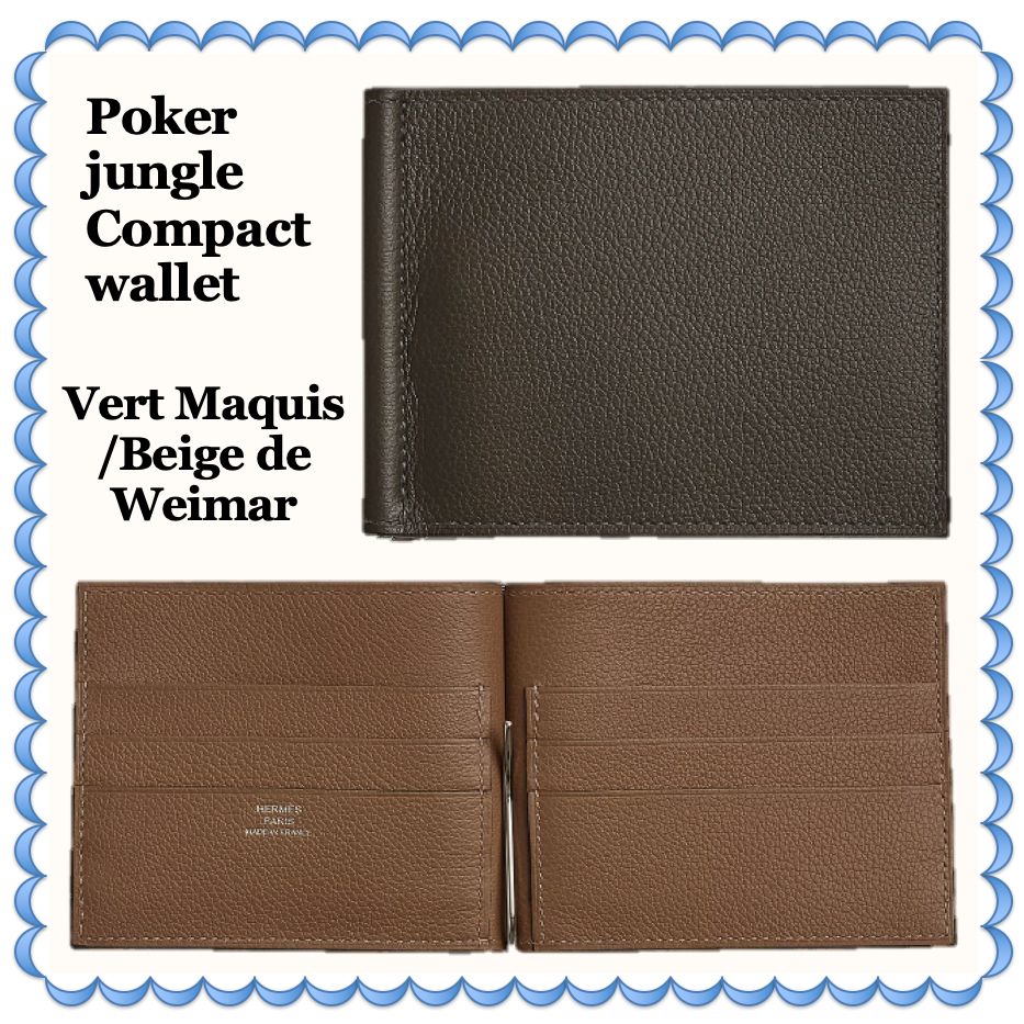 HERMES 財布 マネークリップ Poker Compact wallet 直営店包装