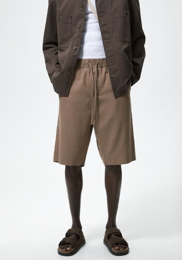メンズZARA【関税/送料込】コットンリネンバミューダパンツ (ZARA メンズZARA【関税/送料込】コットンリネンバミューダパンツ (ZARA