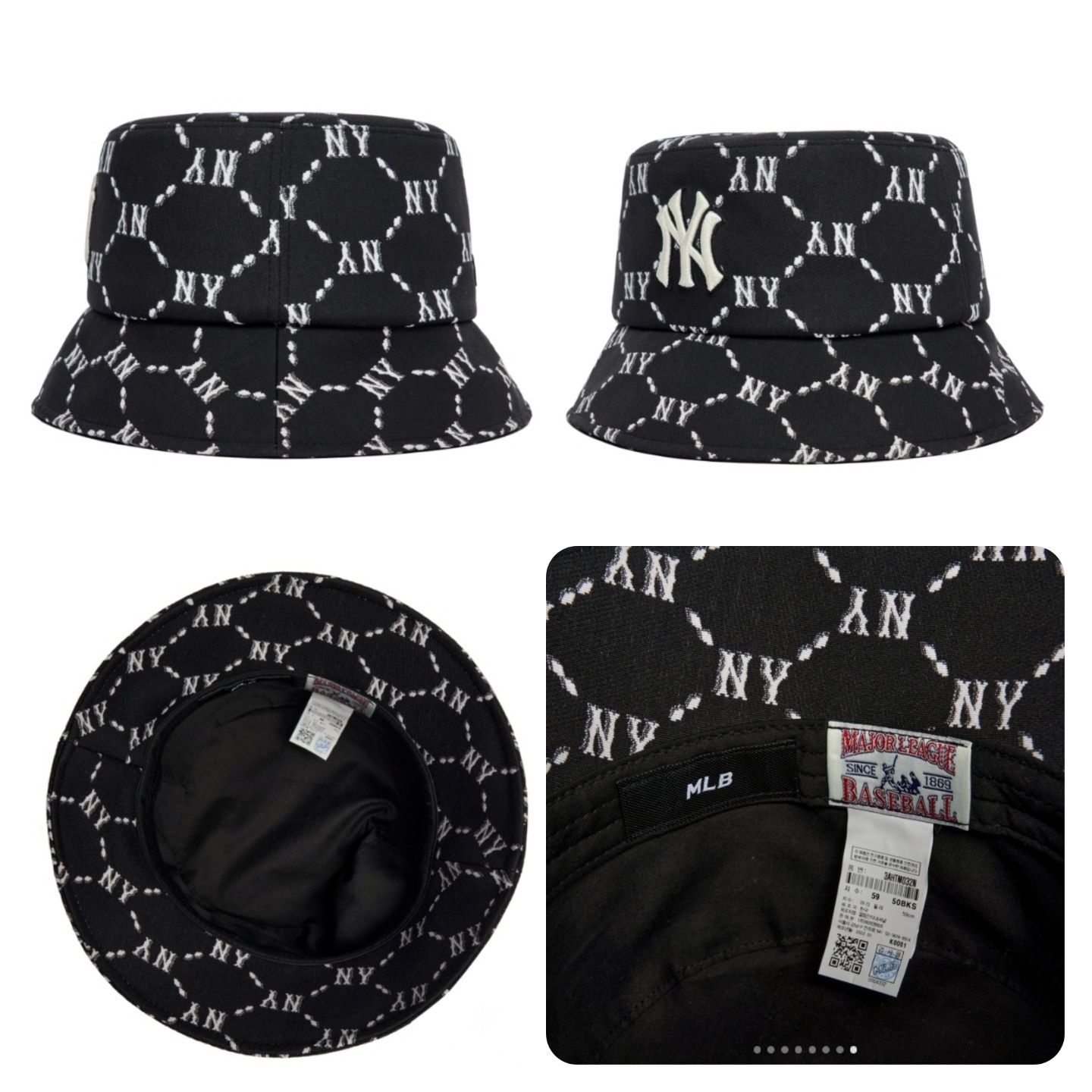 ☆MLB☆モノグラム ダイア バケット ハット ☆NY (BLACK) (MLB Korea ☆MLB☆モノグラム ダイア バケット ハット ☆NY (BLACK) (MLB Korea
