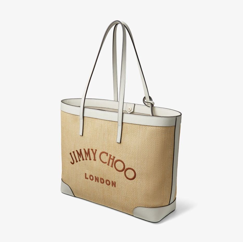 JimmyChoo☆NINE2FIVE E/W ラフィア&カーフレザー トートバッグ JimmyChoo☆NINE2FIVE E/W ラフィア&カーフレザー トートバッグ