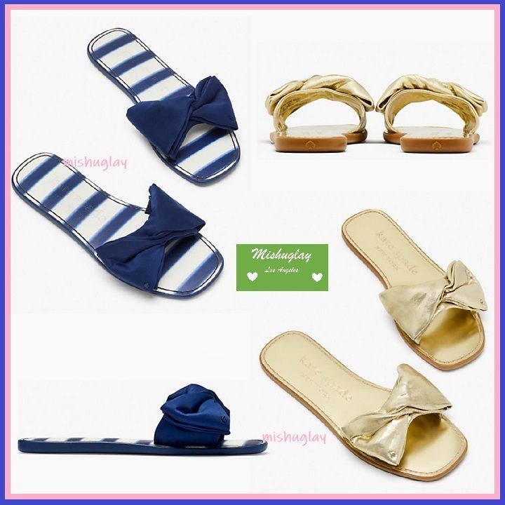 【kate spade】可愛いツイストリボン★bikini bow slide sandals