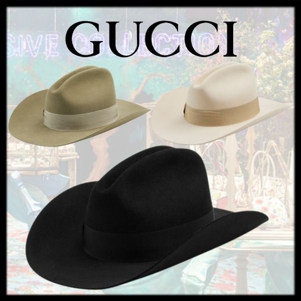 新作【GUCCI】ダブルG ワイドブリム フェルト製 フェドラハット (GUCCI ...