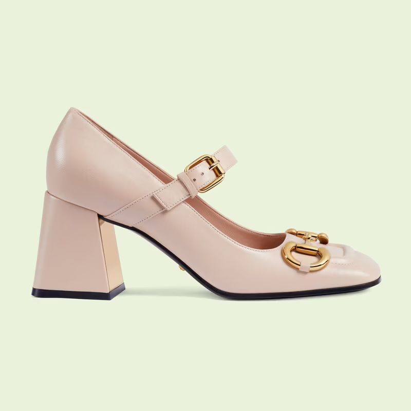 GUCCI ホースビット ミドルヒール ストラップ パンプス (GUCCI