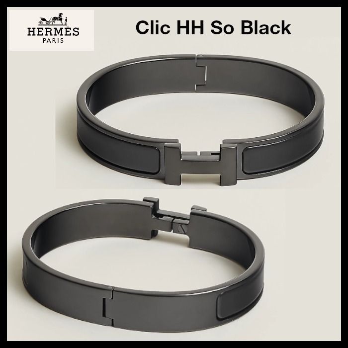 Clic HH So Black【エルメス】ファインエナメルブレスレット (HERMES