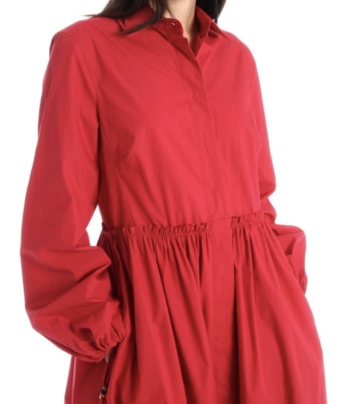 DT Max Mara ポプリンシャツドレス レッド ベージュ 2色展開 DT Max Mara ポプリンシャツドレス レッド ベージュ 2色展開