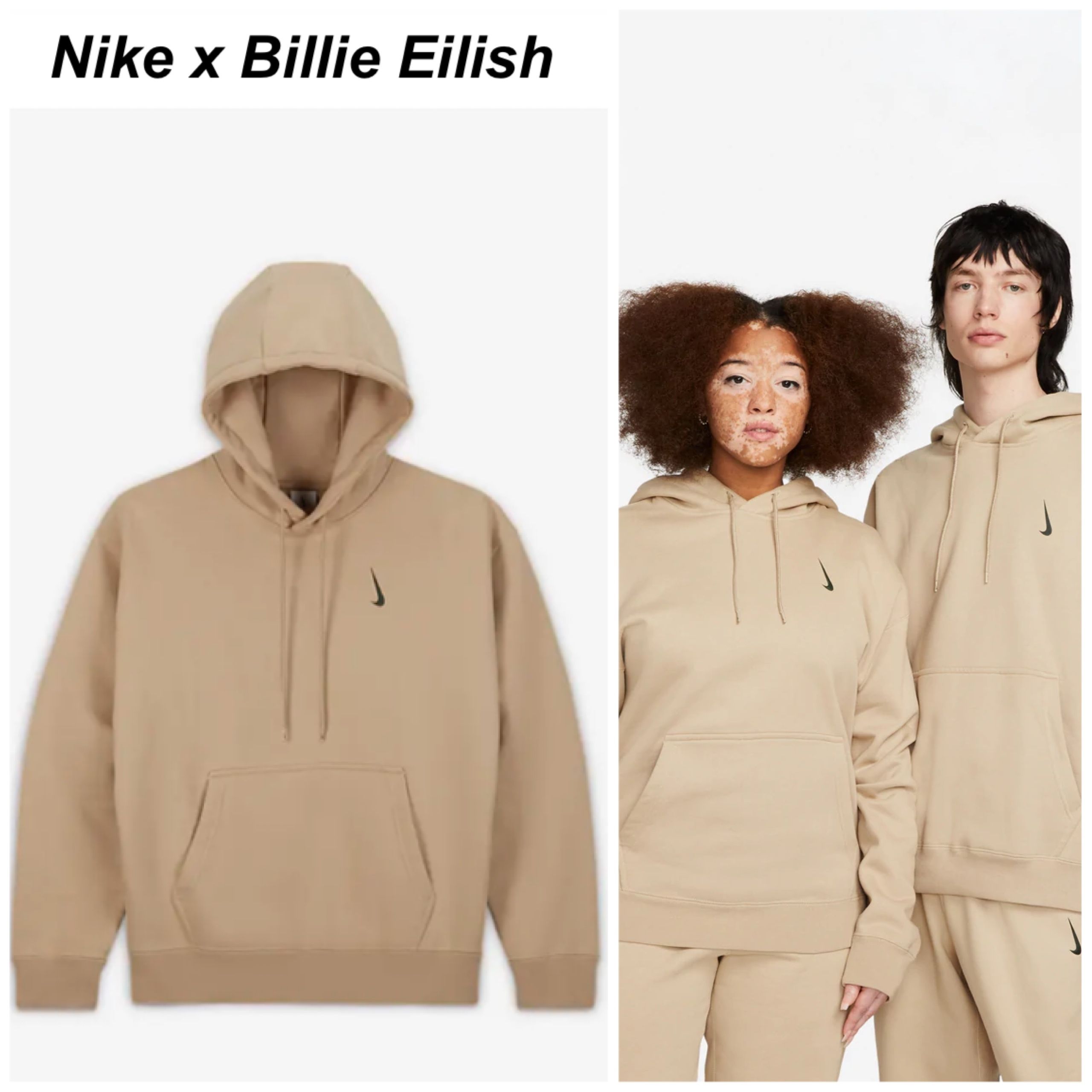 NIKE×ビリーアイリッシュ パーカー M size - www 安心なので買 ナイキ ビリーアイリッシュ フーディー パーカー ベージュ パーカー