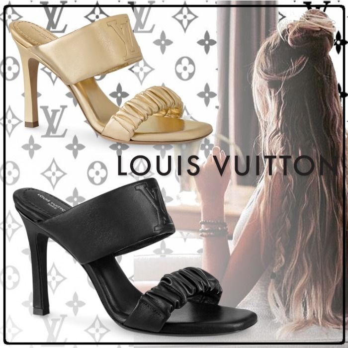 22SS 新作 Louis Vuitton ドレイピー ミュール 靴 黒 ゴールド 22SS 新作 Louis Vuitton ドレイピー ミュール 靴 黒 ゴールド