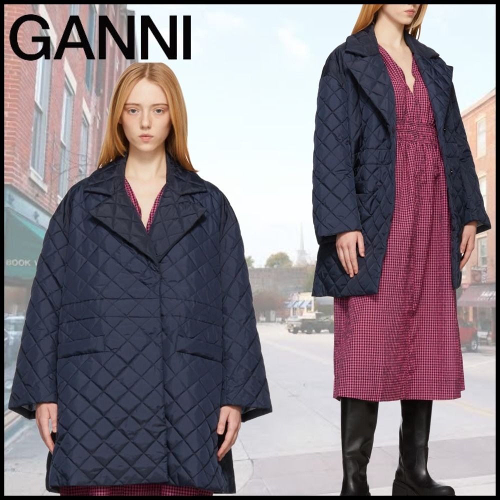 36%割引ブラック系,S高級感 GANNI ガニー キルティングコート ロングコート ジャケット/アウターブラック系S-APP.TABBIEMATH.COM