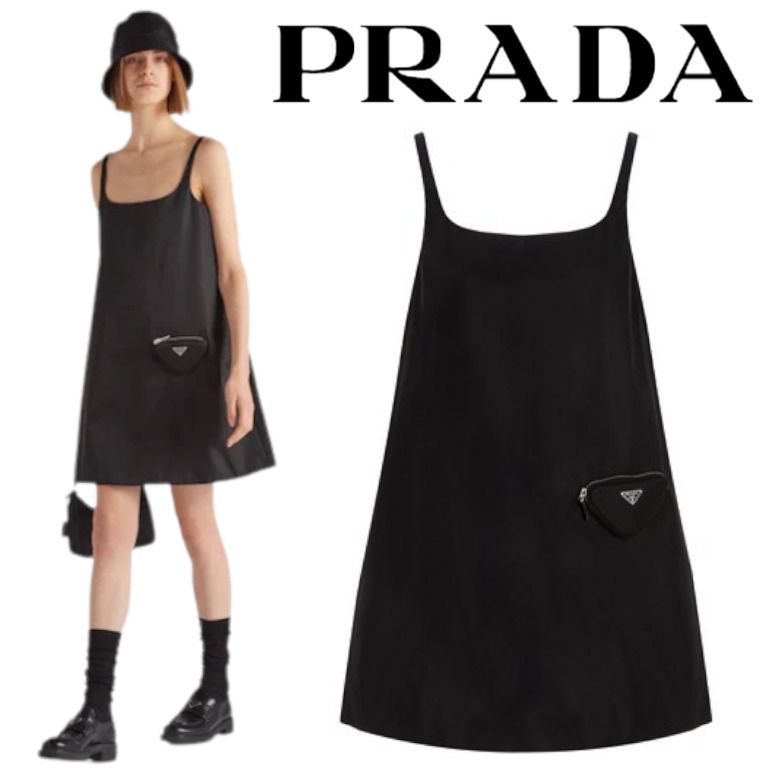 4年保証』 プラダPrada のコットンドレス ひざ丈ワンピース