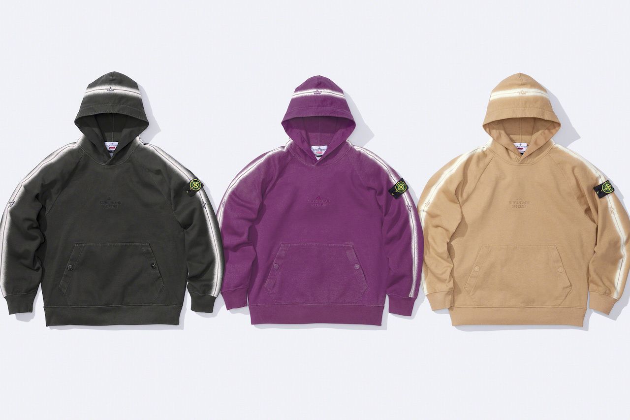 専用stone island×Supreme ストライプフーディ Sサイズ 黒 eva.gov.co