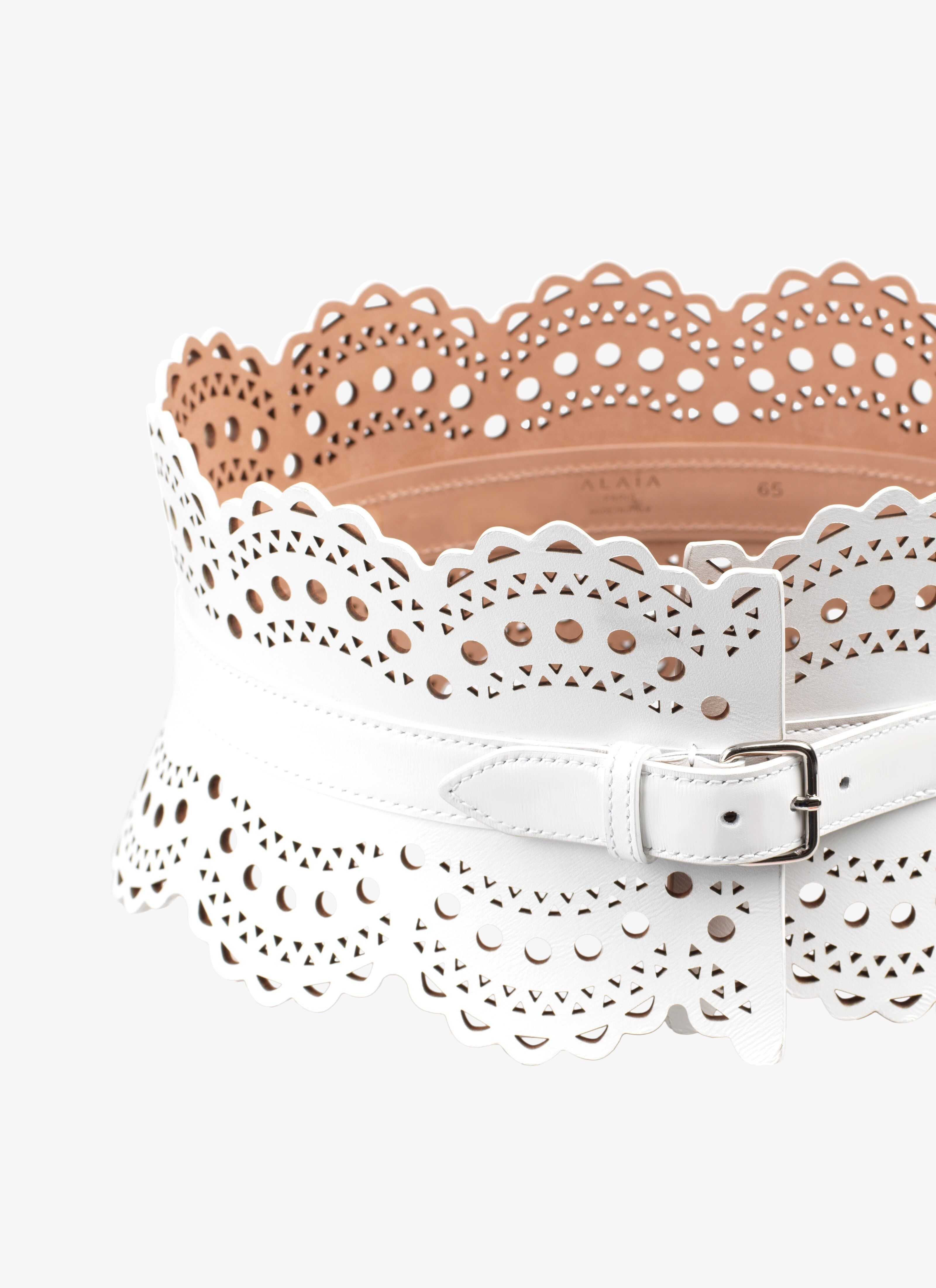 【Alaia】透かし彫りベルト「ネオビスチェ」 アライア☆3色 透かし彫りレザービスチェベルト (ALAIA/ベルト