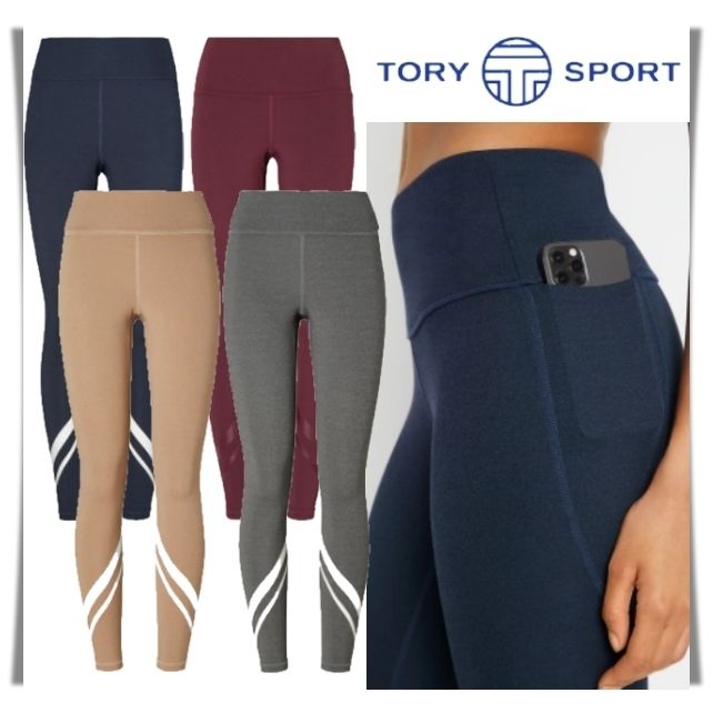 TORY SPORT】高層メランジュサイドポケットシェブロンレギンス (TORY ...