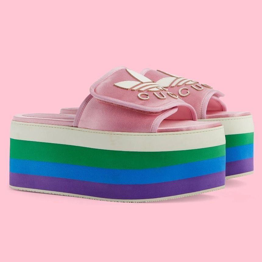 注目コラボ☆ adidas x Gucci プラットフォーム サンダル 厚底 (GUCCI 注目コラボ☆ adidas x Gucci プラットフォーム サンダル 厚底 (GUCCI