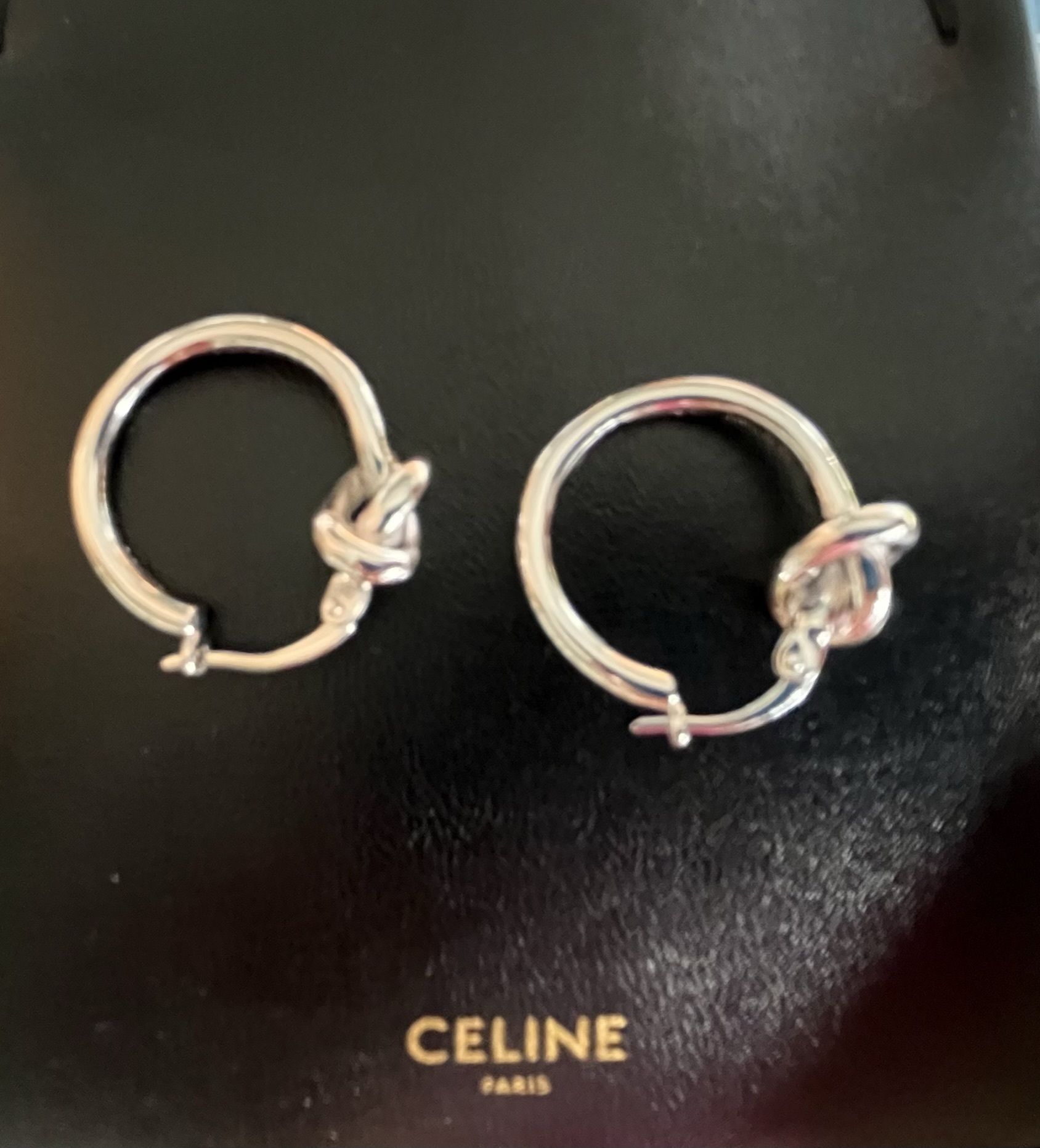 セリーヌ☆ノット スモールフープ ピアス シルバー (CELINE/ピアス 