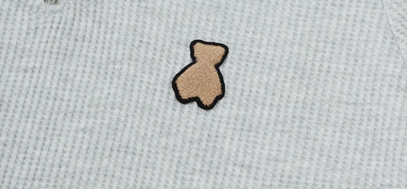 ☆人気☆【AQOstudiospace】☆AQO BEAR WAFFLE POLO TE.E☆ ☆人気☆【AQOstudiospace】☆AQO BEAR WAFFLE POLO TE.E