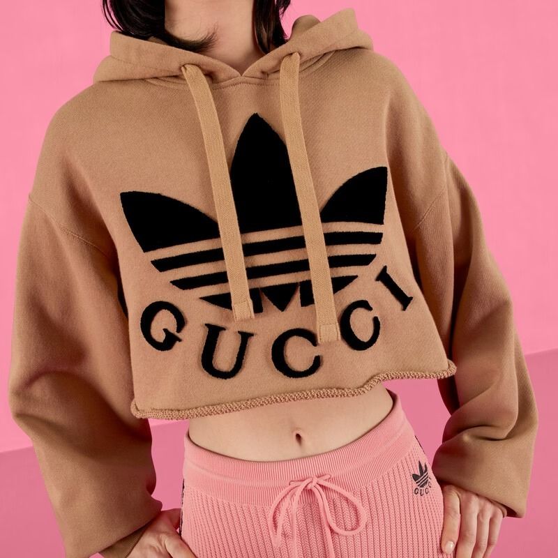アディダス×グッチ クロップド スウェットシャツ ロゴ (adidas アディダス×グッチ クロップド スウェットシャツ ロゴ (adidas
