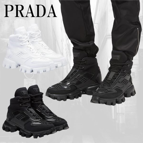 PRADA】クラウドバスト サンダースニーカー ハイカット (PRADA クリアランス通販売 PRADA プラダ クラウドバスト トレーナースニーカー スニーカー
